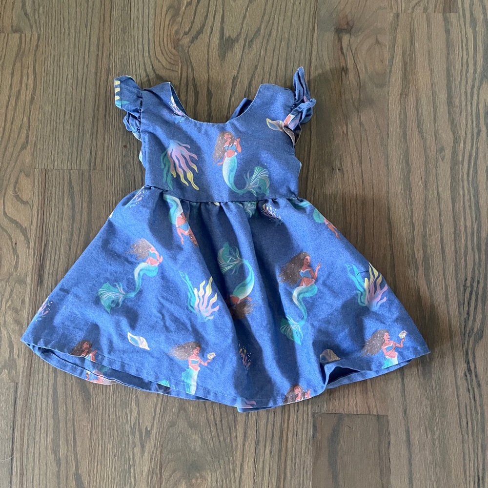 The Little Mermaid Print Ruffle-Sleeve Dress - Toddler Girl - Size 2T